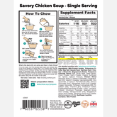 Savory Chicken Soup single meal packaging back